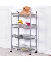 Costway 4 Tier Storage Rack Trolley Cart Home Kitchen Organizer Utility Baskets