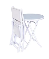 Costway 3 Pcs Folding Bistro Table Chairs Set Garden Backyard Patio Furniture
