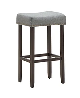 Costway Set of 2 Nailhead Saddle Bar Stools 29" Height