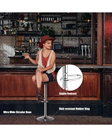 Costway Set of 2 Swivel Bar Stool Pu Leather Adjustable Bar Chair