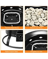 Portable Fire Pit Outdoor 58,000 Btu Propane Patio Lava Rocks Camping Events