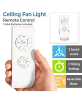 Costway 20'' Caged Bladeless Ceiling Fan with Light Reversible Motor & Remote Control