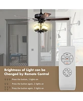 Costway 50'' Ceiling Fan with Light Classic Ceiling Fan Lamp w/Noiseless Reversible Motor