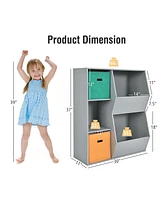 Costway Kids Toy Storage Cubby Bin Floor Cabinet Shelf Organizer