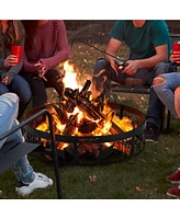 Costway 36'' Metal Fire Pit Ring Deer w/Extra Poker Bonfire Liner