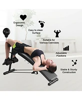 Costway Adjustable Incline Curved Workout Fitness Sit Up Bench