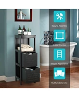 Bathroom Wooden Floor Cabinet Multifunction Storage Rack Stand Organizer