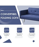 Convertible Futon Sofa Bed Folding Recliner Usb Ports&Power Strip