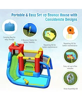 Costway Inflatable Bouncer Water Climb Slide Bounce House Splash Pool Blower