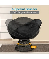 Costway Rattan Papasan Chair Ergonomic 360-degree Swivel