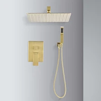 Simplie Fun 10 Inch Shower Head Bathroom Luxury Rain Mixer Shower Complete Combo Set Wall Mounted