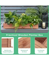 Wooden Decorative Planter Box for Garden Yard and Window