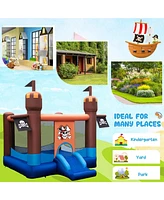 Inolait Pirate-Themed Inflatable Bounce Castle with Large Jumping Area and 735W Blower