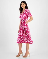 Tahari Asl Women's Printed Midi Dress