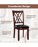 Sugift Set of 2 Dining Chair with Backrest and Padded Seat