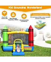 Slickblue Kids Inflatable Bounce House with Slide and Ocean Balls Not Included Blower