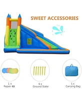 Slickblue Kids Inflatable Water Slide Bouncing House with Carrying Bag and 480W Blower