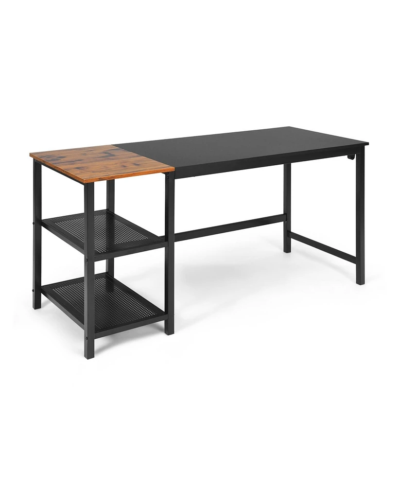 Slickblue 59 Inch Home Office Computer Desk with Removable Storage Shelves