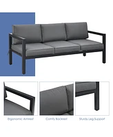 Gymax 4PCS Patio Conversation Furniture Set Outdoor Cushioned Sectional Sofa Set
