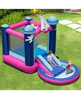 Slickblue 3-in-1 Inflatable Space-themed Bounce House with 480W Blower