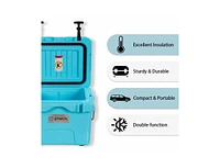 Slickblue 16 Quart 24-Can Capacity Portable Insulated Ice Cooler with 2 Cup Holders