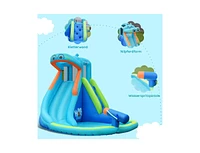 Slickblue Inflatable Water Pool with Splash and Slide Without Blower