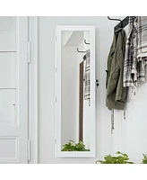 Door Mounted Lockable Mirrored Jewelry Cabinet with Led Lights