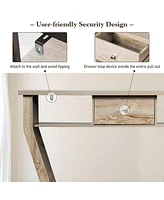 Costway Modern Sofa Accent Table with Drawer Entryway Hallway Hall