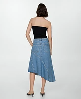 Mango Women's Asymmetrical Denim Skirt