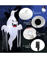Costway 5 Ft Tall Halloween Inflatable Hanging Ghost Blow-up Yard Decoration w/Led Light