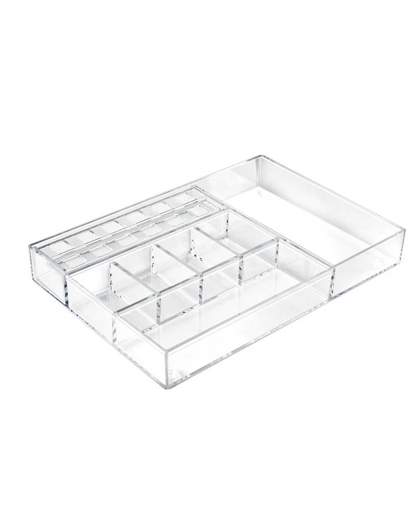 Azar Displays Large Clear Cosmetic Organizer for Counter with Compartments