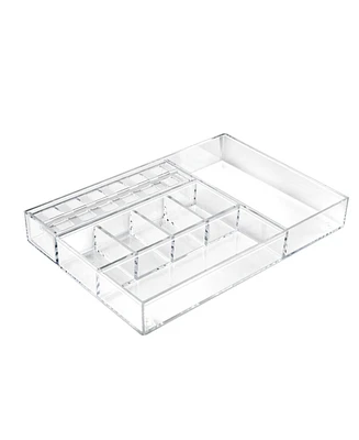 Azar Displays Large Clear Cosmetic Organizer for Counter with Compartments