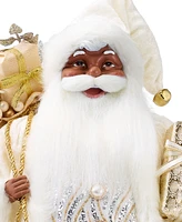 Holiday Lane Gold & White Santa with Gift, Created for Macy's