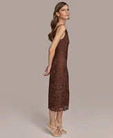 Donna Karan Women's Square-Neck Sleeveless Lace Sheath Dress