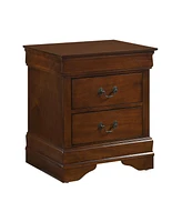 Traditional 2-Drawer Nightstand, Cherry Finish