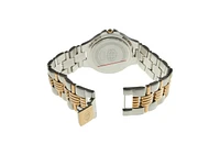 Swiss Edition Men's Bracelet Watch with Two Tone 23K Gold Plated & Silver Sport Bezel