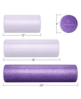 Philosophy Gym 24" High-Density Foam Roller for Exercise, Massage, Muscle Recovery - Round Purple