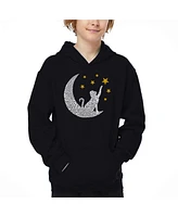 La Pop Art Boys Cat Moon Word Hooded Sweatshirt