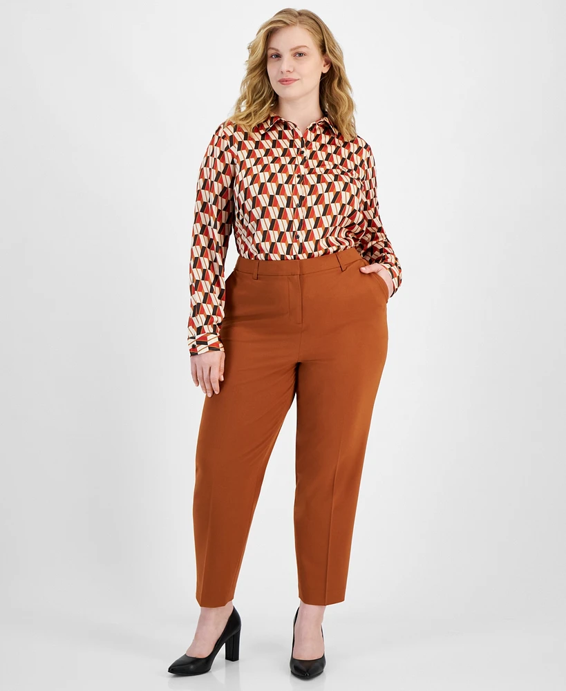 Tahari Asl Plus Size High-Rise Ankle Pants