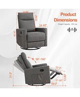 Simplie Fun Manual Recliner Chair Winback Single Sofa, Grey