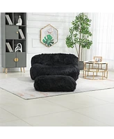 Simplie Fun Faux Fur Bean Bag Chair: Durable Comfort for Adults & Kids