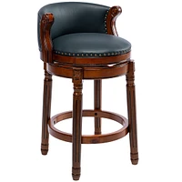 Streamdale Furniture Swivel Bar Stool with Back, Blue 26" Seat Height