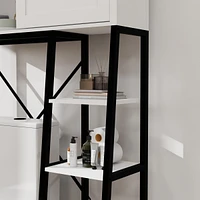 Barn Door Over-The-Toilet Cabinet with Adjustable Shelves