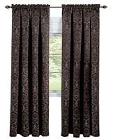 Kate Aurora Royal Living 2 Piece Rod Pocket Damask Design 95% Blackout Curtain Panels