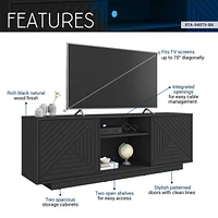 Streamdale Furniture Modern Tv Stand For TVs Up To 70", Black