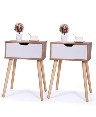 Simplie Fun Modern 2 Nightstand Set with Drawer