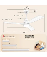 52" Ceiling Fan with Led Light & Remote