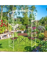 Streamdale Furniture White Birdcage Shape Wedding Pergola - 81.3" X 114.2"