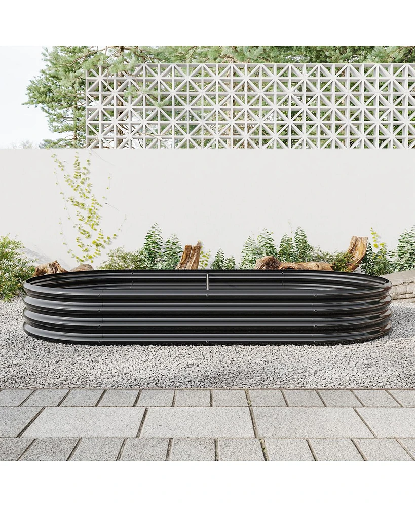 Simplie Fun Large Metal Oval Raised Garden Bed