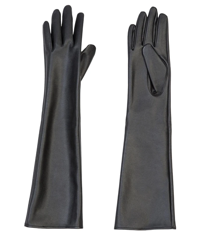 Eloquii Women's Plus Size Faux Leather Opera Gloves